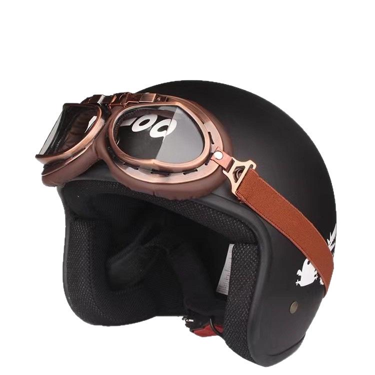 Retro Silver Frame Harley Motorcycle Goggles - Foldable Windproof Antique Bronze Design for Karting