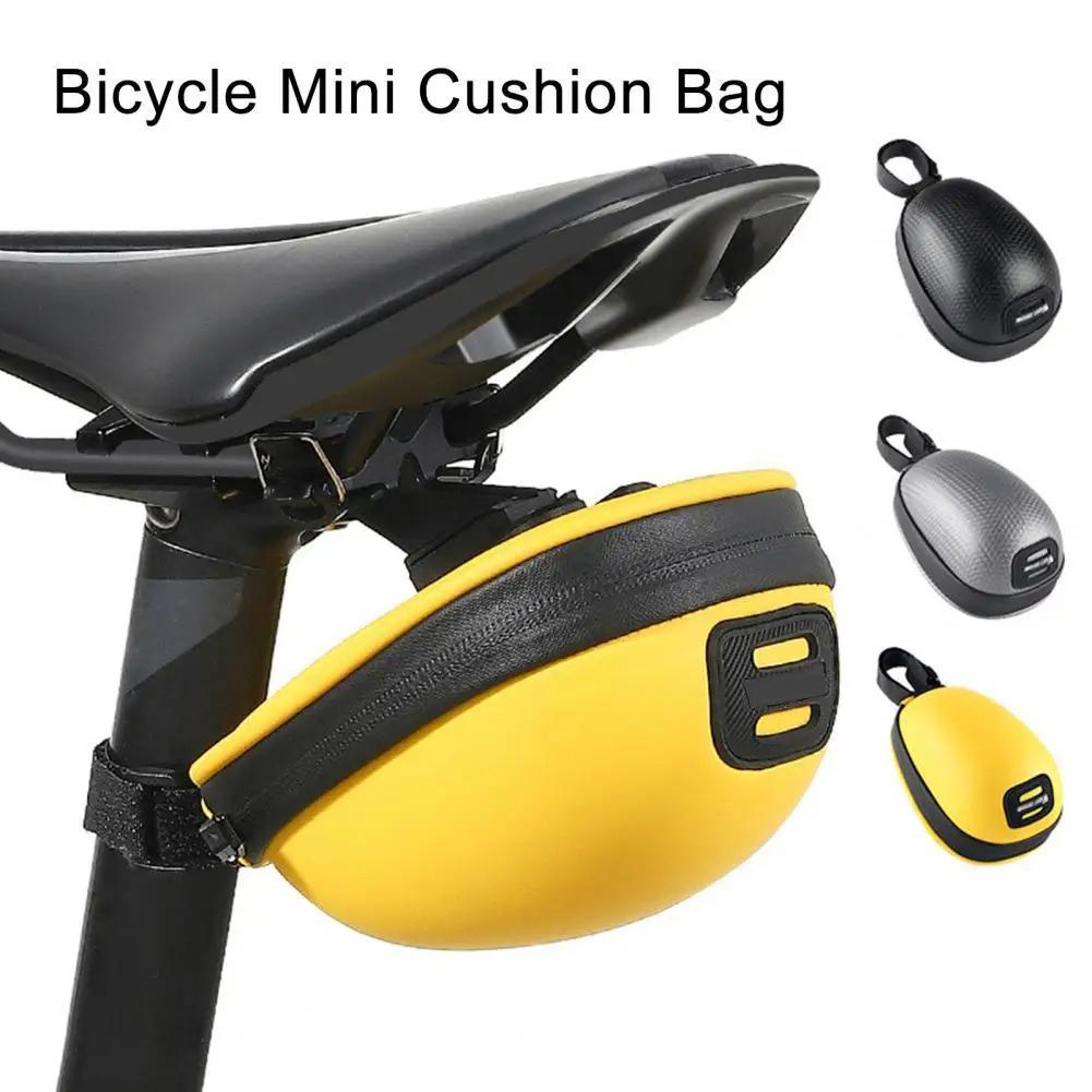 Bicycle Hard Shell Strap-On Saddle Bag, Mini Seat Bag With Waterproof Zipper, Lightweight Compact Bike Cycling Bag For Mountain Road Bike