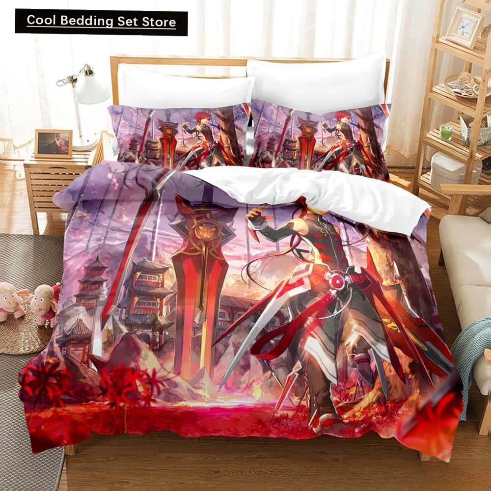 3D Print Anime Elsword Bedding Set Single Twin Full Queen King Size Bed Set Adult Kid Bedroom Duvet Cover Sets For Home Textiles