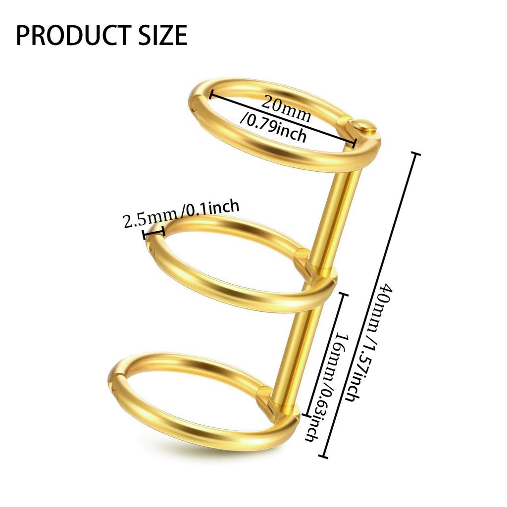 2/6/10Pcs 3 Ring Metal Loose Leaf Binders Book Rings Snap Split Hinged for DIY Travel Diary Photo Album Notebook Binding Spines