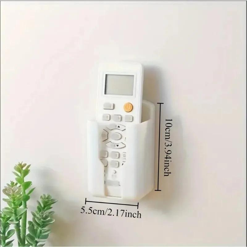 2pcs Durable Plastic Wall-Mounted Remote Control Holders - TV And Air Conditioner Remote Storage Box, Space-Saving Organizer.