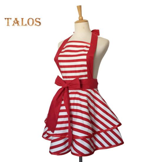 Fartuch Vintage dla Kobiet Kuchenny do Gotowania Pieczenia Grillowania Paski Zakrycie od Klatki Piersiowej do Kolan Regulowany Szyja Paski Fartuch w Kropki Retro Dzień Matki