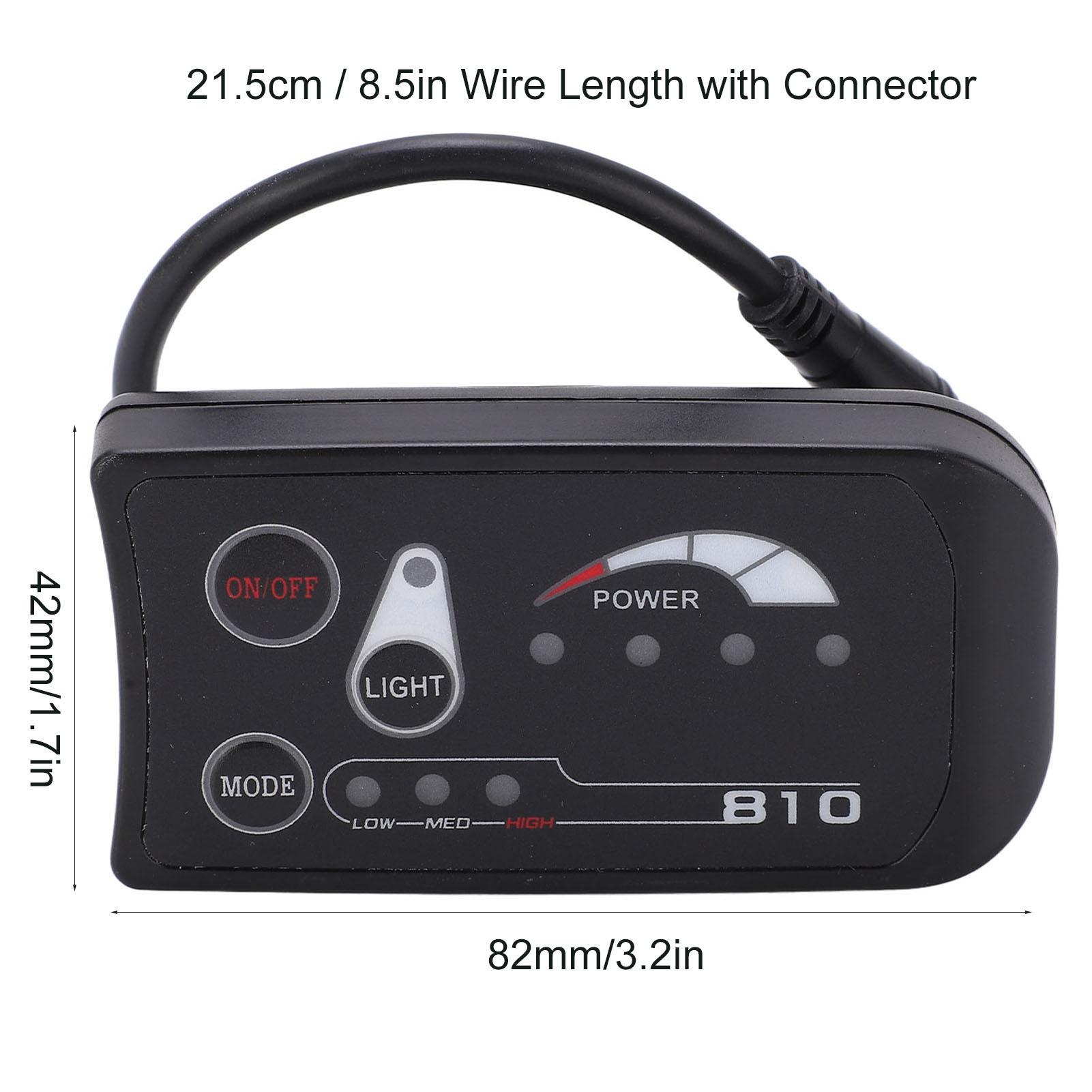 S810 LED Display Bedieningspaneel voor Elektrische Fiets, Kunststof   Waterdichte Interface met Versnellingsgeheugenfunctie, voor 36V 48V JN Controller Pasion Elect gray