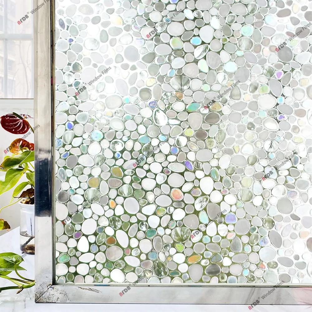 3D-Regenbogen-Fensterfolie, Sichtschutz, Buntglas, UV-Schutz, Fensteraufkleber für Zuhause, statisch haftender Kleber, Wärmeregulierende Glasfolie