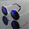 Retro Round Sunglasses with Colored Reflective Lenses for Men and Women - Fun, Stylish Frames