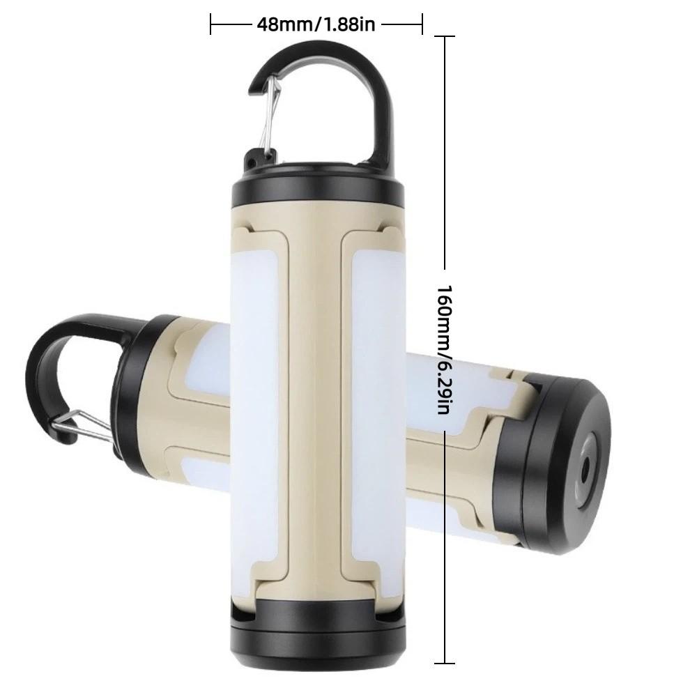 Multipurpose LED COB Camping Light Foldable Rechargeable Work Light Flashlight 1200 MAh Waterproof Hanging Tent Light Outdoor