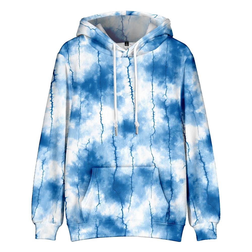 Tie Dye Hoodie Women Unisex Trippy Psychedelic Swirl Pattern Pullover Soft Streetwear Hooded Sweatshirt with Pocket for Festival