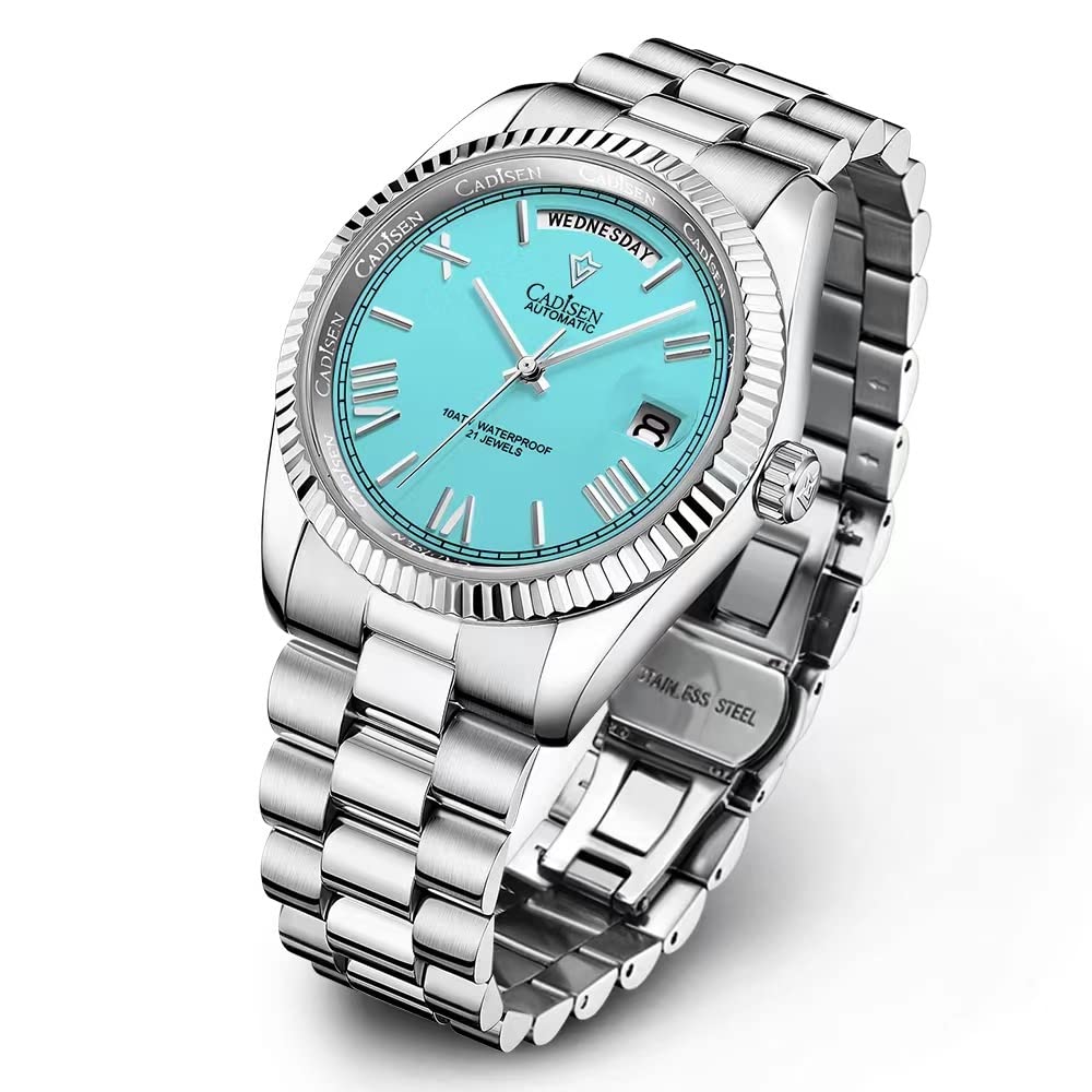 

CADISEN Men s Automatic Datejust Watch, Made in Japan with MIYOTA 8215 Movement, German Designer, Retro Style, Diver s Watch, 10 ATM Water Resistant,