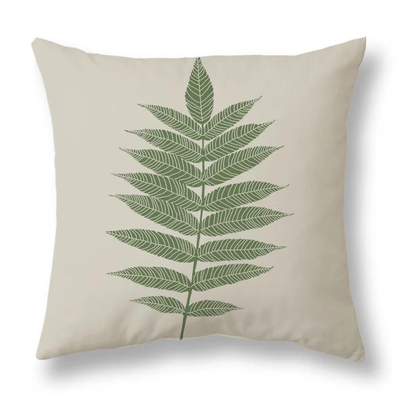 45x45cm Nordic Green Leaf abstract geometric embrace pillowcase Comfortable sofa Office Seat cushion cover Home decor Pillowcase