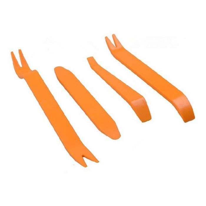 Kit intérieur de démontage de voiture Outil de retrait de garniture de panneau de garniture de retrait audio, orange