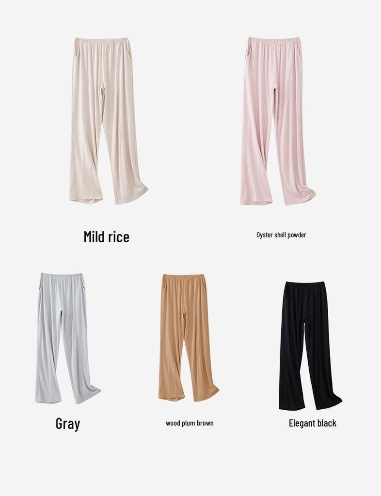 100% Modal Women's Summer Sporty Wide-Leg Casual Pants - Cool, Lightweight Walking Homewear