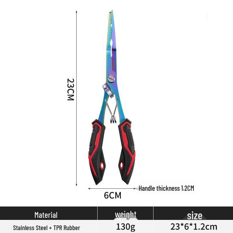 Premium Multi-functional Fishing Pliers with Straight & Flat Jaw - Hook Remover, Scissors, Fish Control