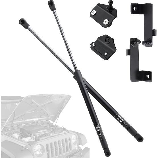 Hood Struts For 2018-2025 Jeep Wrangler JL, Compatible With     2024 Gladiator JT, Hood Lift Supports Kit, Replaces # 21-20003-02, 68398991AA, Easy