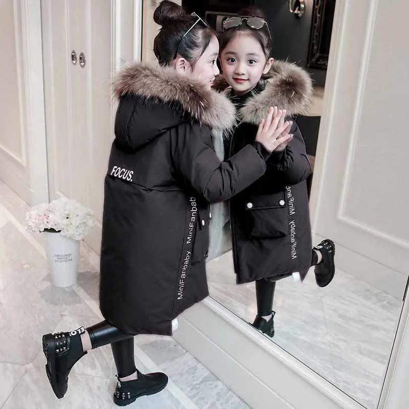 Girls' Cotton Coat Children Girl Jacket Thick Long Winter Warm Coat Parka Hooded Outerwear Clothes Kids Girls Clothing