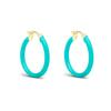 [Takeda Jewelry] Turquoise Blue Loop Earrings, Genuine Enamel Hoop Earrings, Sterling Silver S925, Popular, Enamel Finish, Cute, Simple, Hypoallergeni