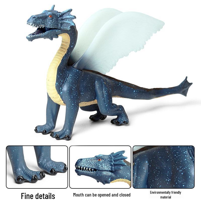 Dinosaur & Dragon Plastic Toy Set: Mythical Animal Figures for Kids