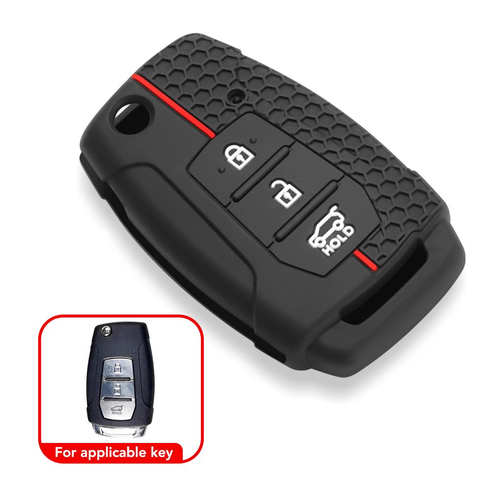 For SsangYong Kyron 2 Sanka Actyon Korando Tivoli Silicone Car Key Case Cover Protector Shell Fob Holder Keyless Accessories