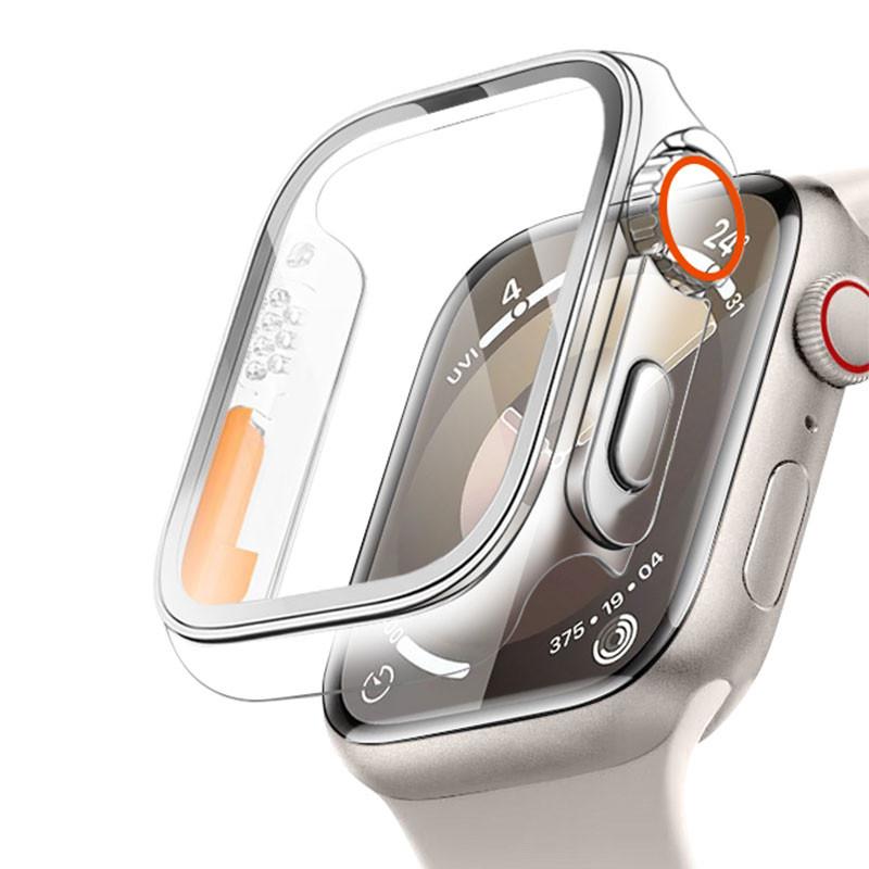 Glass+Case for Apple Watch Change To Ultra iWatch Series 4 5 6 7 8 9 45mm 41mm 44mm 40mm Screen Protector Cover Upgrade to Ultra
