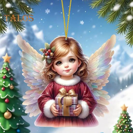 Ozdoba na vánoční stromeček se šňůrkou Snadné zavěšení 2D Malý anděl Holčička závěsný přívěsek Taška na klíče Dekorace
