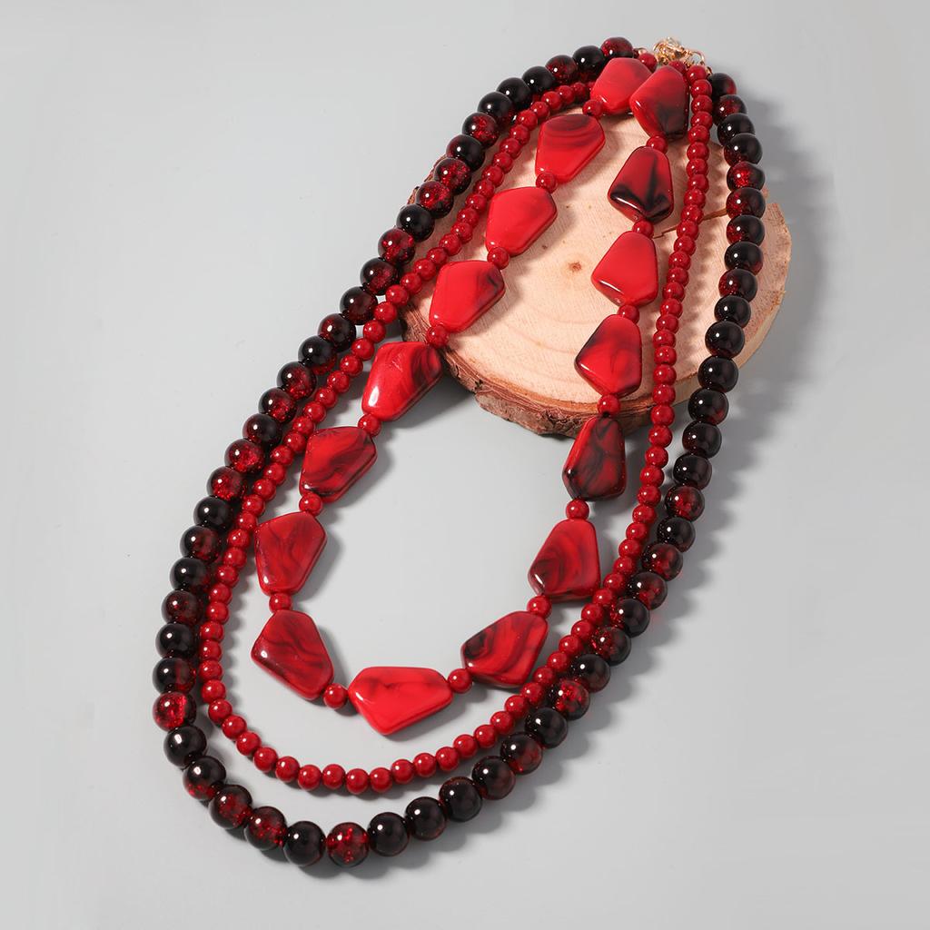 Simple, Retro Fashion, Personality, Niche Design, Plexiglass Beads, Multi-layered Layering, Trendy Necklaces