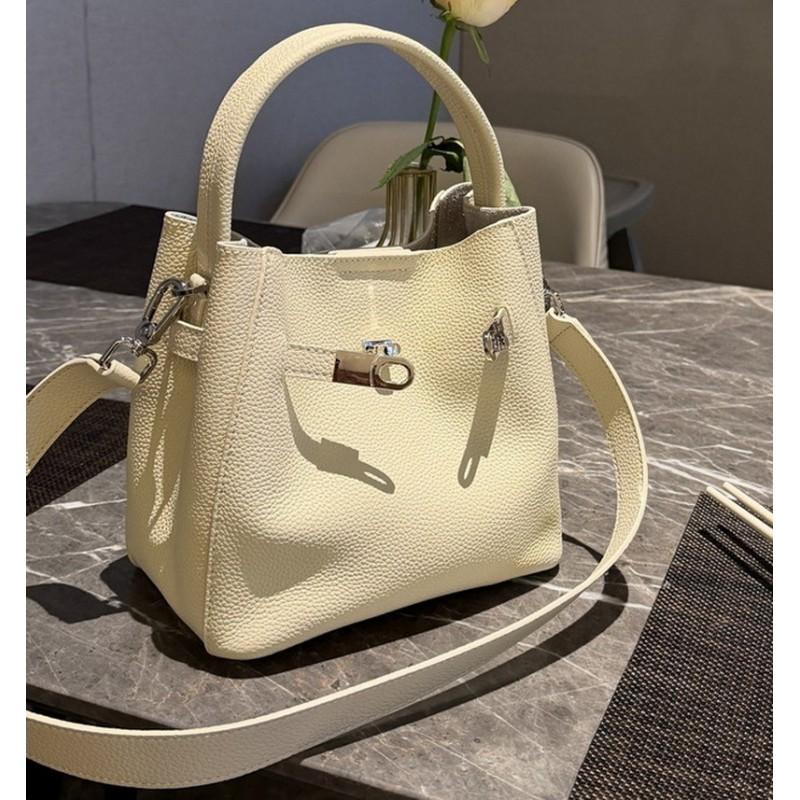 Echte Leder Damen Tasche Oberste Schicht Rindsleder Große Kapazität Eimer Modisch Vielseitig Handtasche Einzel Schulter