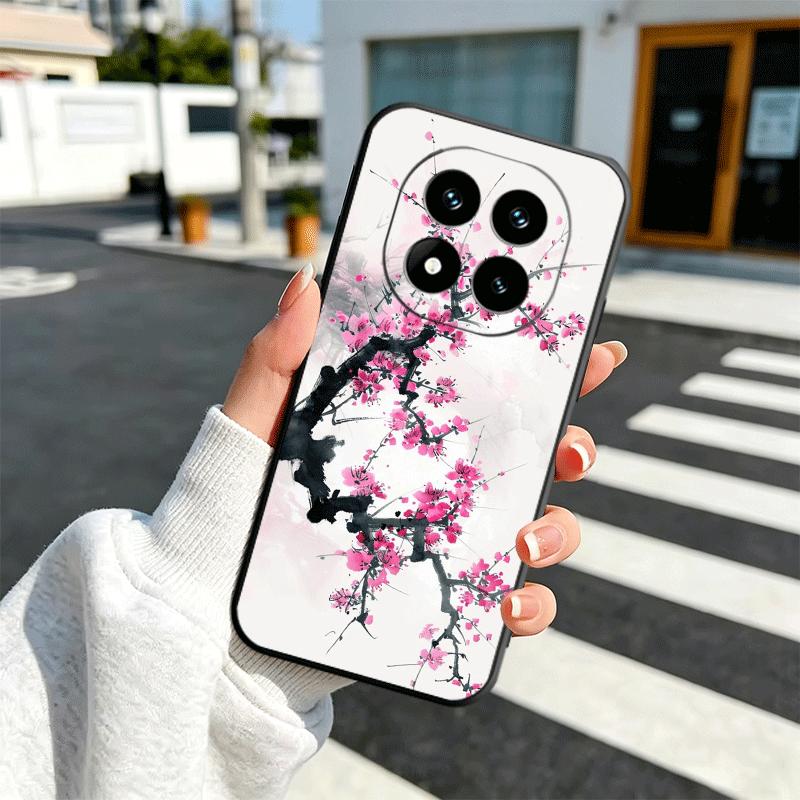 

Чехол-бампер для телефона Xiaomi Redmi Note 12 13 14 15 Pro Plus 11 12S 11S 11T 10 4G, мягкий, с принтом цветения сакуры, черный Redmi Note 15 5G