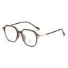 Round Face Glasses For Women With Myopia Can Be Matched With Degrees, Plain Face And White, Cold Brown Eye Frame, Frame.