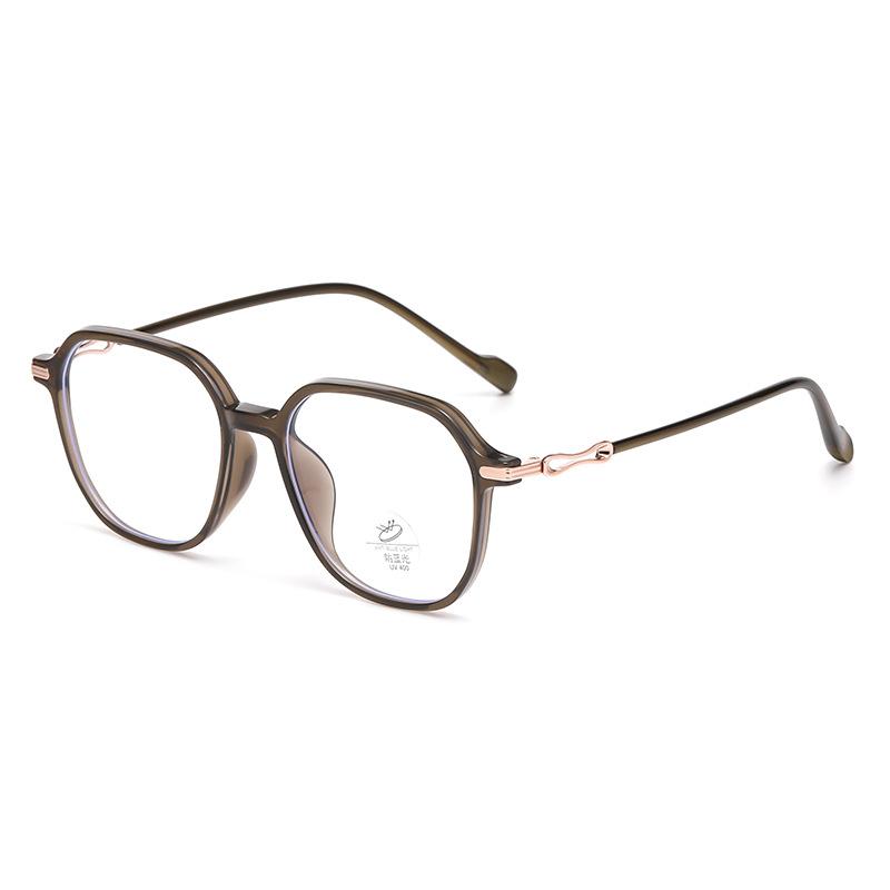 Round Face Glasses For Women With Myopia Can Be Matched With Degrees, Plain Face And White, Cold Brown Eye Frame, Frame.