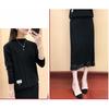 Women Sexy Autumn Knitted Tops and Dress 2 Piece Set Lace DRESS and Sweater Two Piece Set