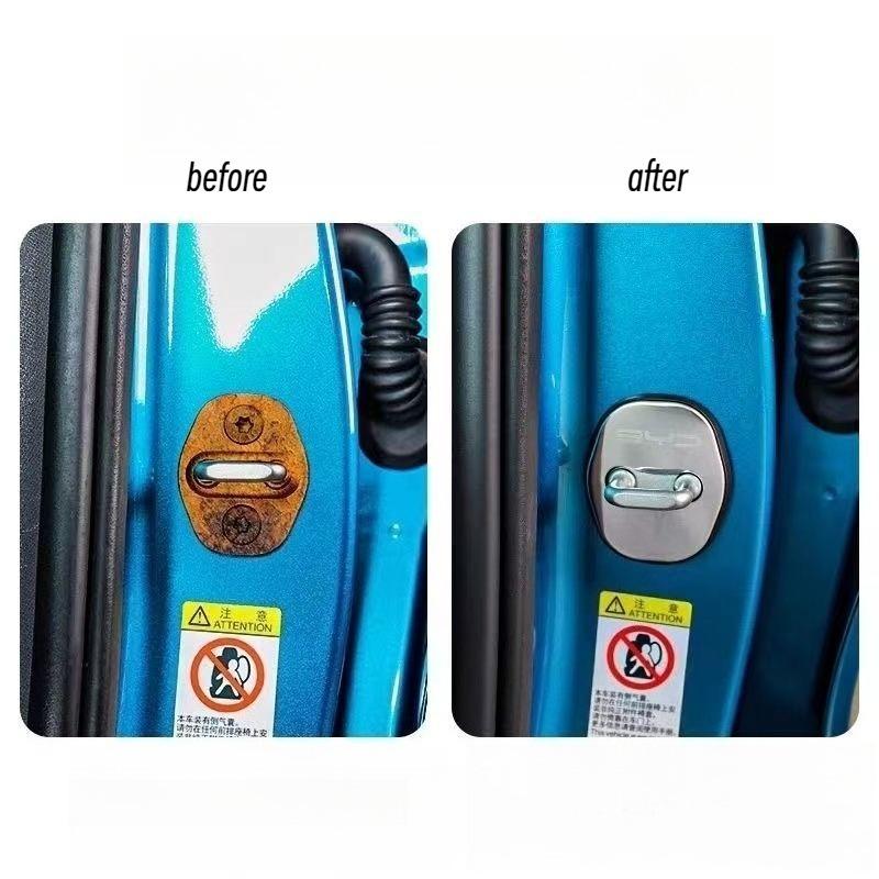 4Pcs For BYD Atto 3 Yuan Plus Song Plus Seal Dolphin Sealion Tang Qin Han Seagull BYD Car Door Protective Cover Stainless Steel