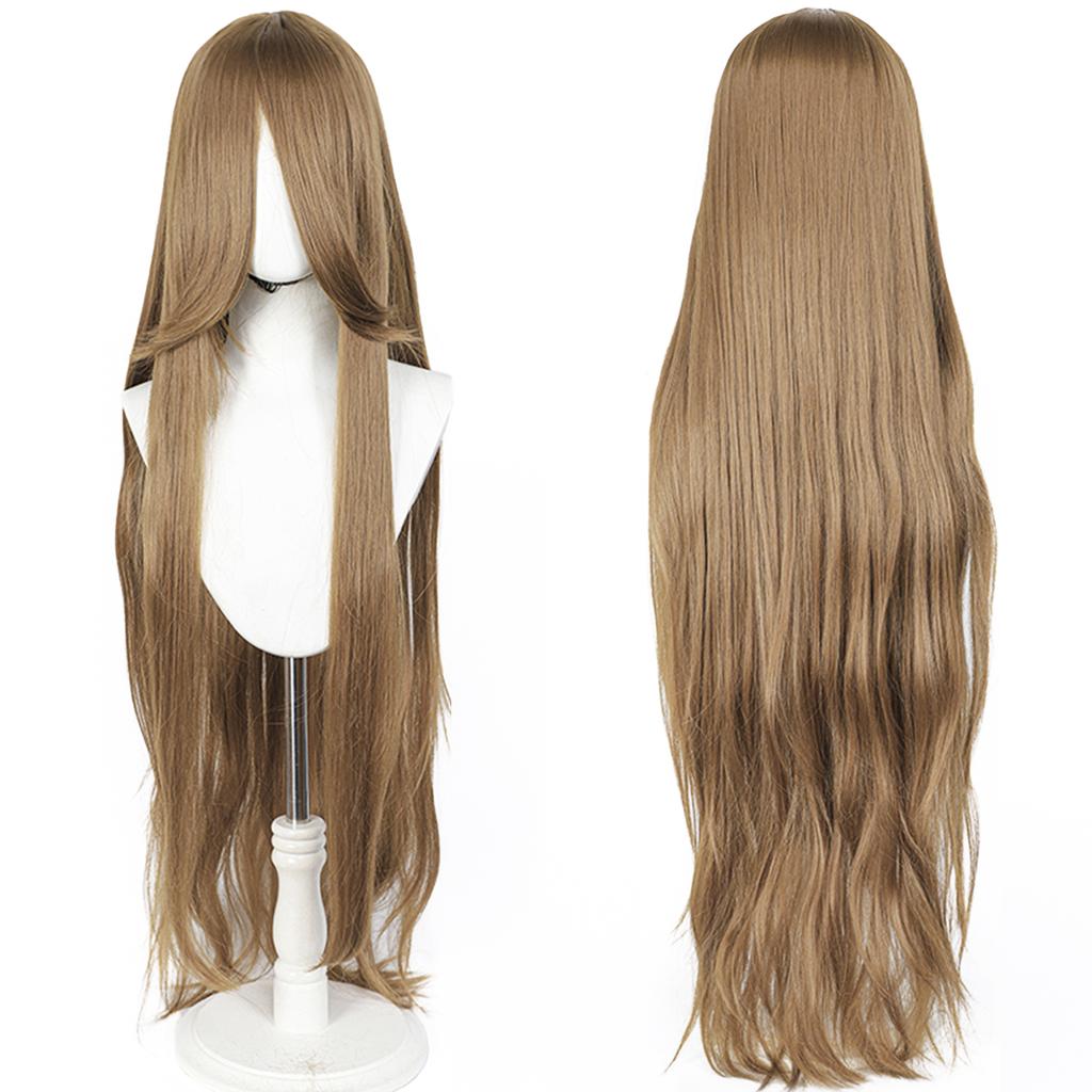 Parrucca Cosplay Lunga Dritta 100CM Multicolore Rosa Biondo Nero Parrucca Costume Anime Parrucca Cos Sintetica Universale Parrucca per Uso Quotidiano Feste