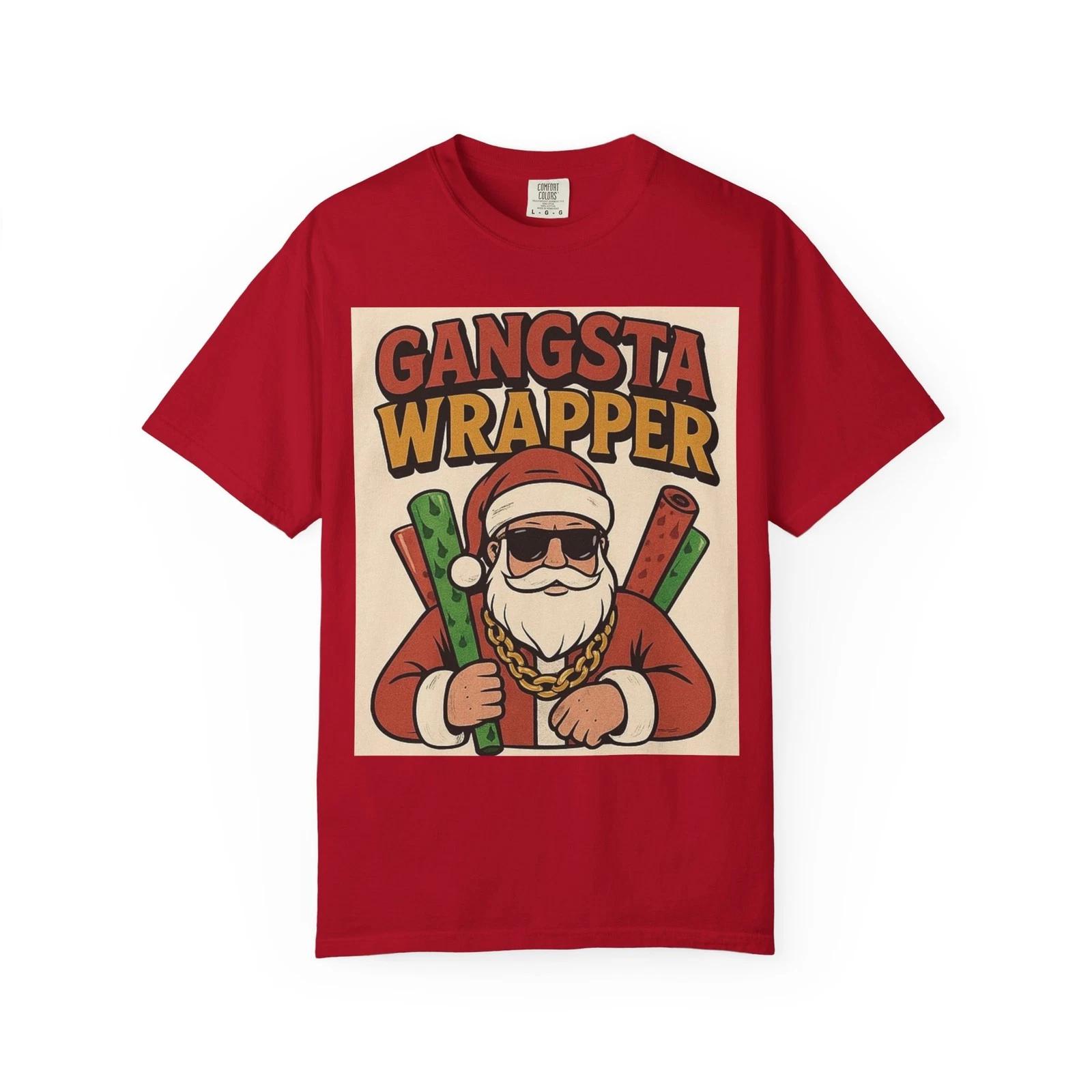 

Gangsta Wrapper Christmas Tee, Unisex Holiday Shirt, Funny Xmas T-shirt, Festive 3XL