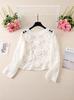 Plus Size Red Crochet Knit Sweater with 3D Floral Design for Women