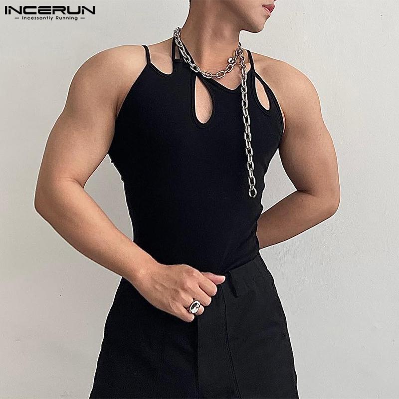 

INCERUN Мужской летний жилет с перекрестными ремешками, повседневные майки