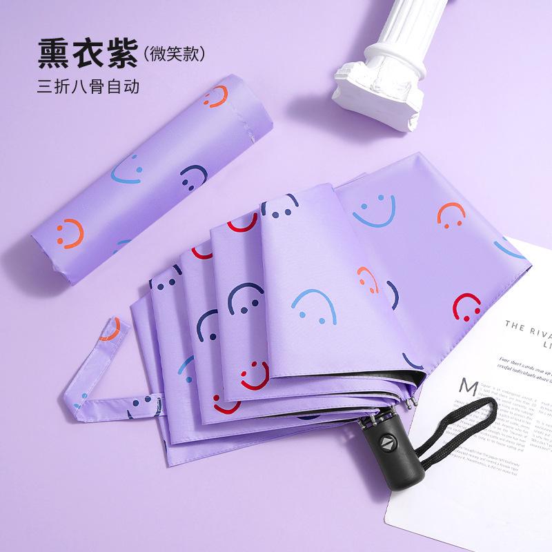 Umbrella Cartoon Sunshine and Sunshade Dual-purpose Vinyl Sunscreen and UV Protection Second Batch Automatic Tri-fold Umbrella Manufacturer