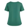 Women's Uniform Color V-Neck Pocket Side Slit Uniform Short Sleeved Top Top