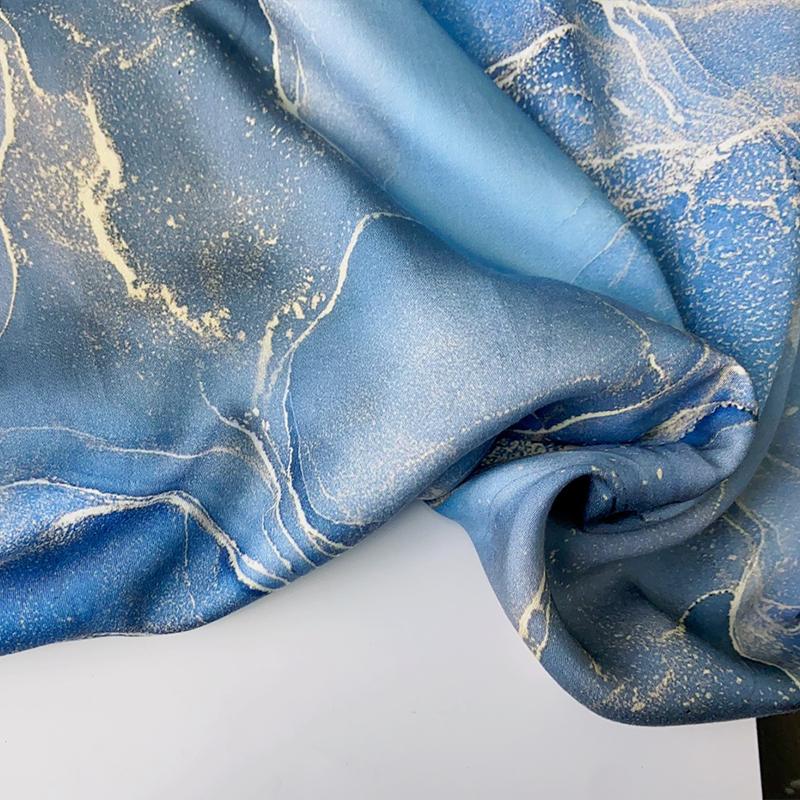 Digital Printed Silk Cotton Fabric Colorful Summer Silky Soft Breathable Dress Qipao Rayon Cotton Blend Fabric Apparel Material