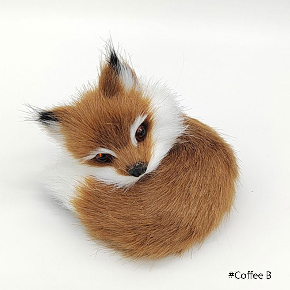 Simulation Mini Fox Model Cute Imitation Fox Ornaments Christmas Gift Children Birthday Gifts Home Decoration Figures Craft
