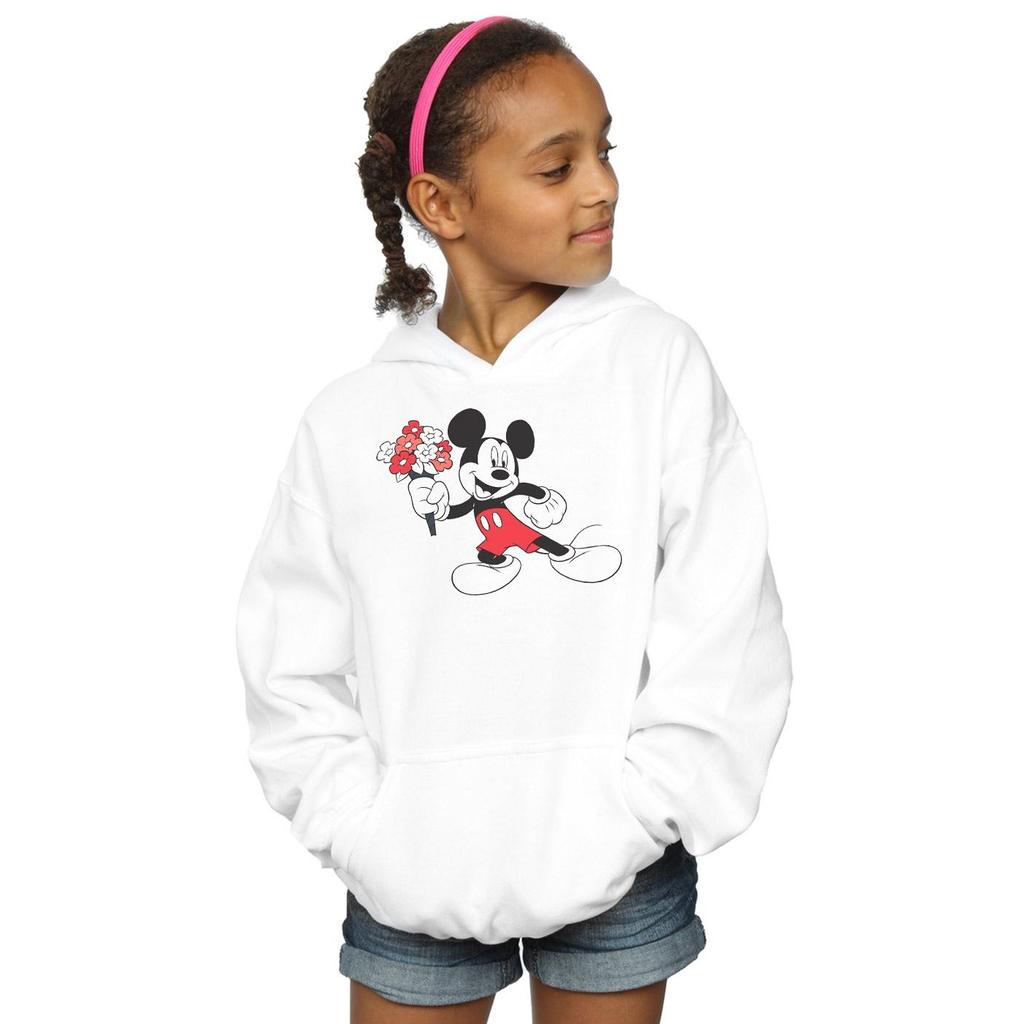 Disney Girls Mickey Mouse Flowers Hoodie