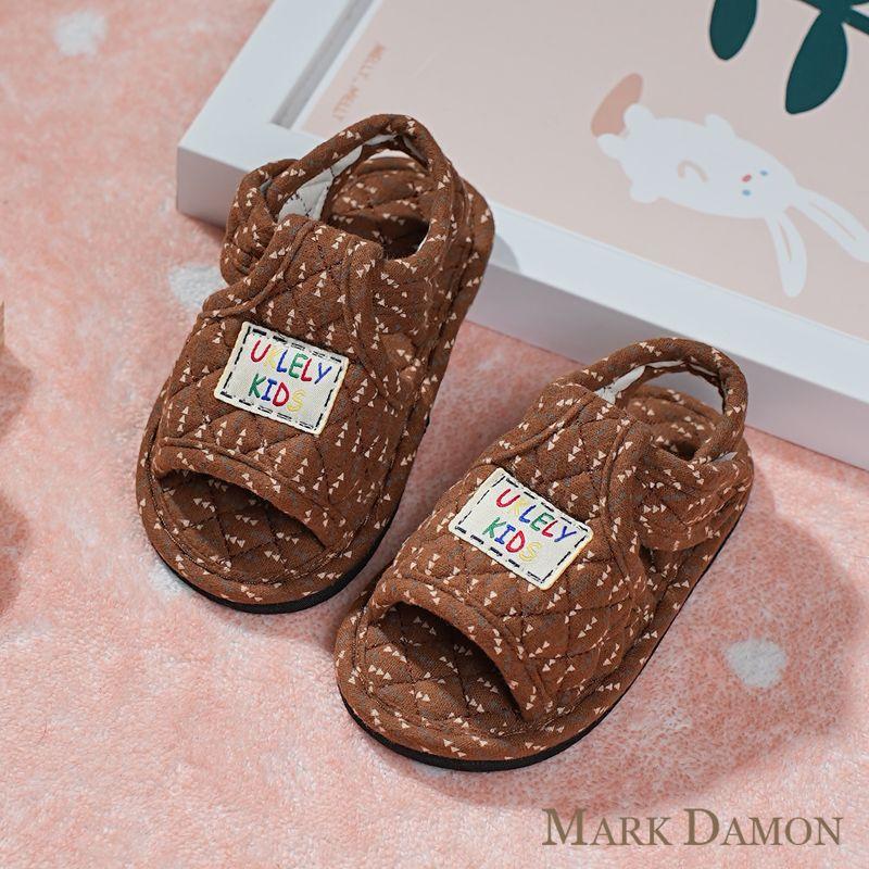 

Pure Cotton Fabric Cartoon Rabbit Handmade Toddler Shoes Toddler Children Teens Home Indoor Non Slip Mute Home Slippers Male Letter Deep Cafe Kids 22 yards in length 16cm