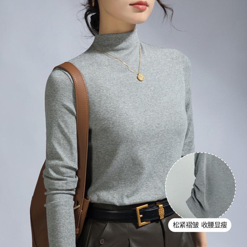 

Летний женский новый гребенной мериносовой шерсти полуводолазка вязаный свитер/футболка с длинным рукавом женский машинная стирка XXXL