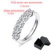 Smyoue White Gold D Color 4mm Moissanite Ring for Women 1.5CTTW Stone Match Diamond Wedding Band Bride S925 Silver
