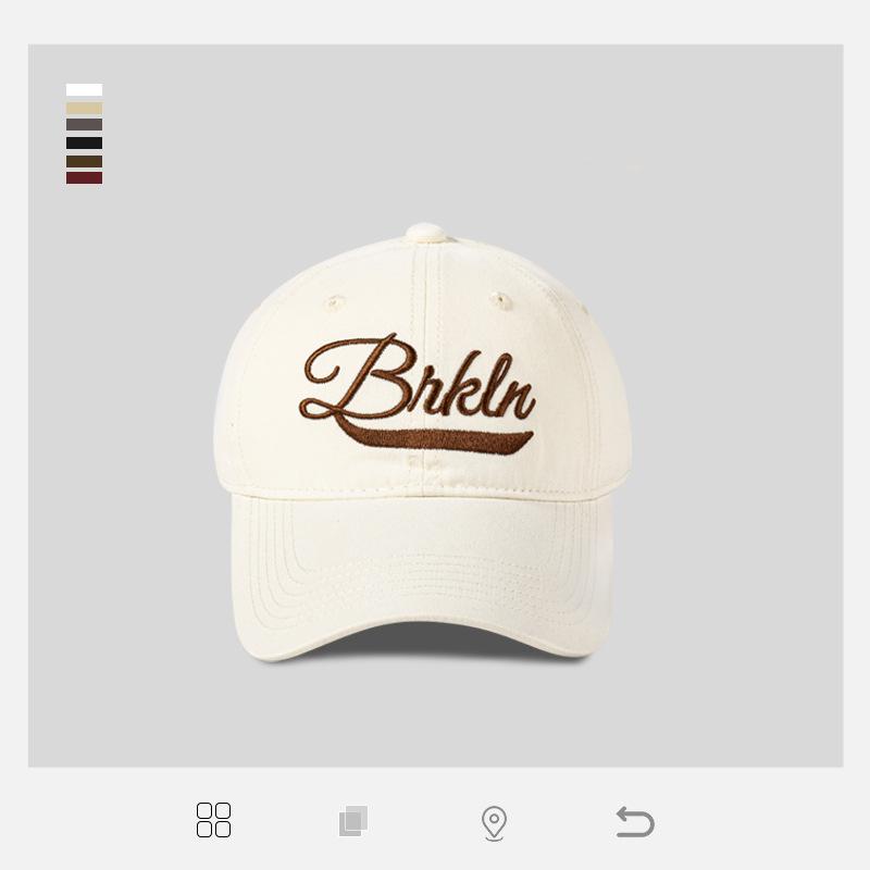 

Retro red white versatile face small baseball cap women and men big head circumference wide brim casual cap M（56-58cm） белый