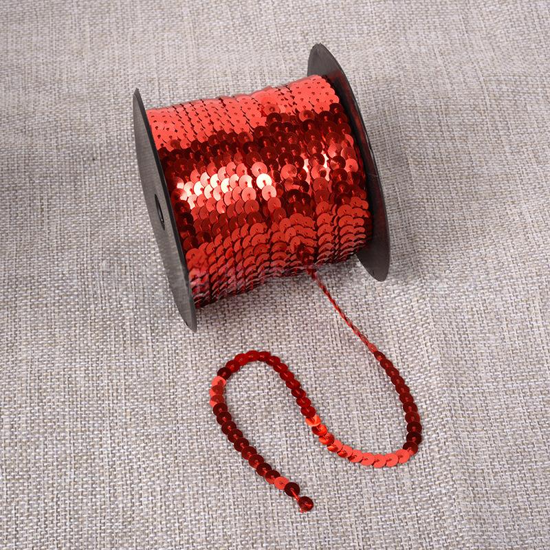 100yards Shiny Color Sequins Ribbon Round Flat Laser Colored Paillettes Trims for Garment Bag DIY Sewing Crafts Party Decoration