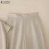 ZANZEA Women Sleeveless Blouse and Long Pants Casual Two Piece Suit Sets