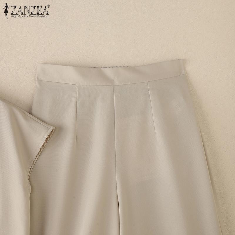 ZANZEA Women Sleeveless Blouse and Long Pants Casual Two Piece Suit Sets