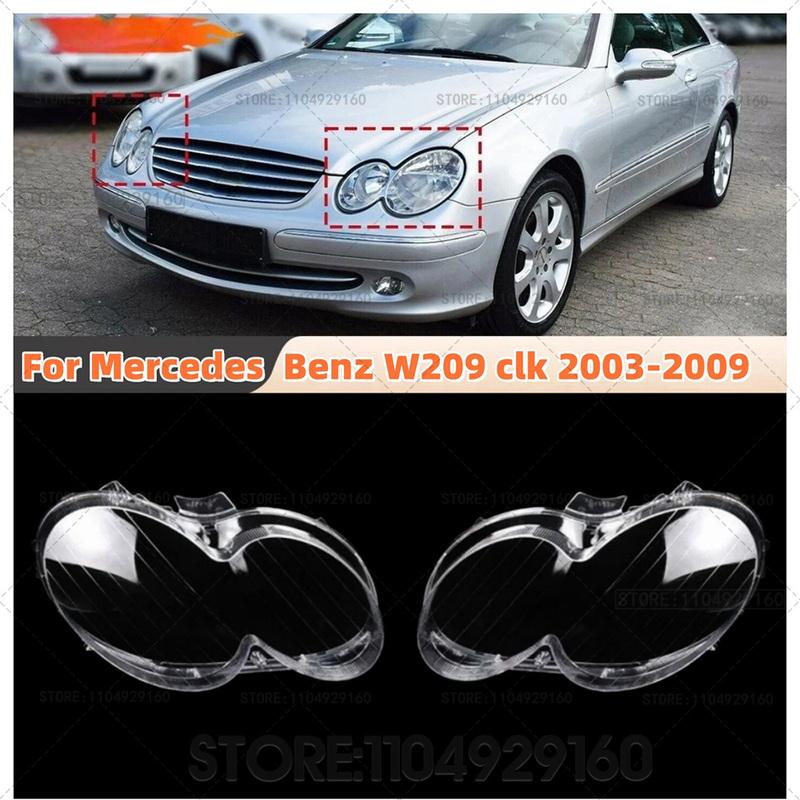 Pair Headlight Cover Shell Car Headlight Lens Cover For Mercedes-Benz W209 CLK 2-Door 2003-2009 Headlamp Shade Shell Glass Cover