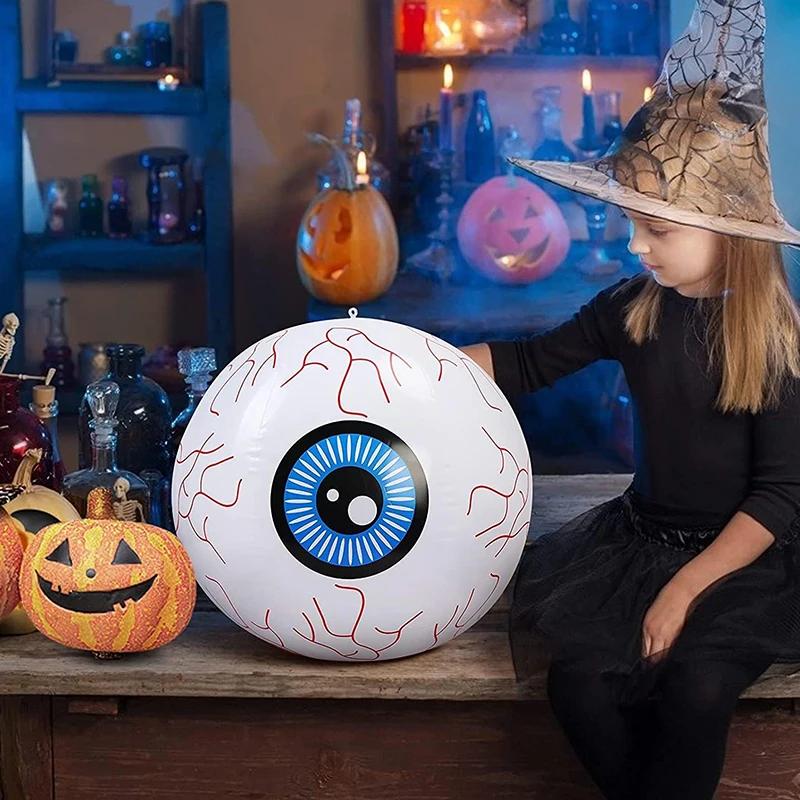 Inflatable Halloween Eyeball Beach Ball PVC Bat Balloon Scary Yard Decor Outdoor Spooky Party Horror Decoration Accessory