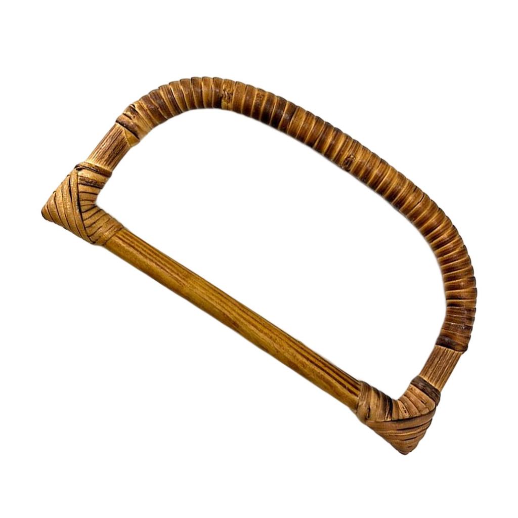 2xBamboo Bag Handle Replacement, Bamboo Handbag Purse Handle, D Shape Purse