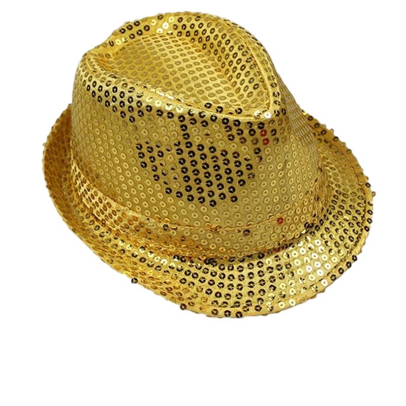 Magic Show Hat Universal For Adults And Children Fashionable Top Hat Silver Sequin Jazz Hat Stage Magic Hat